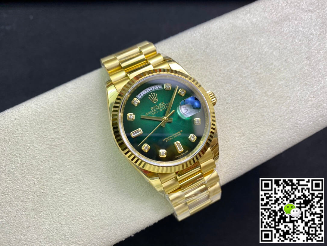 Rolex Day-Date M128238-0069 Yellow Gold EW Factory Gradual Green Dial