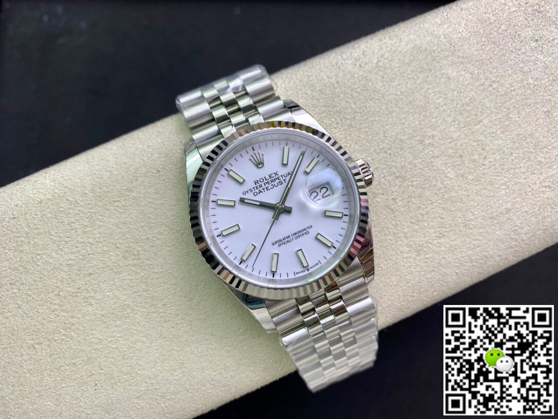 Rolex Datejust 36MM EW Factory Stainless Steel White Dial