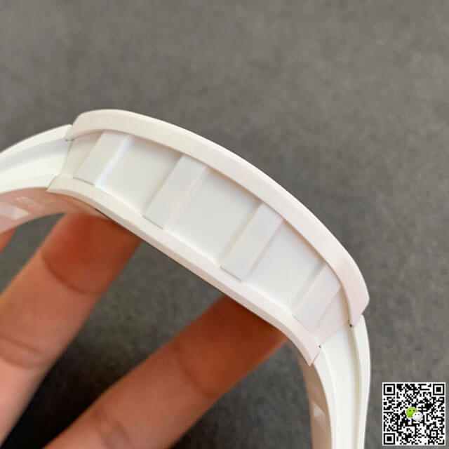 Richard Mille RM055 KV Factory V2 White Ceramic Case Rubber Strap
