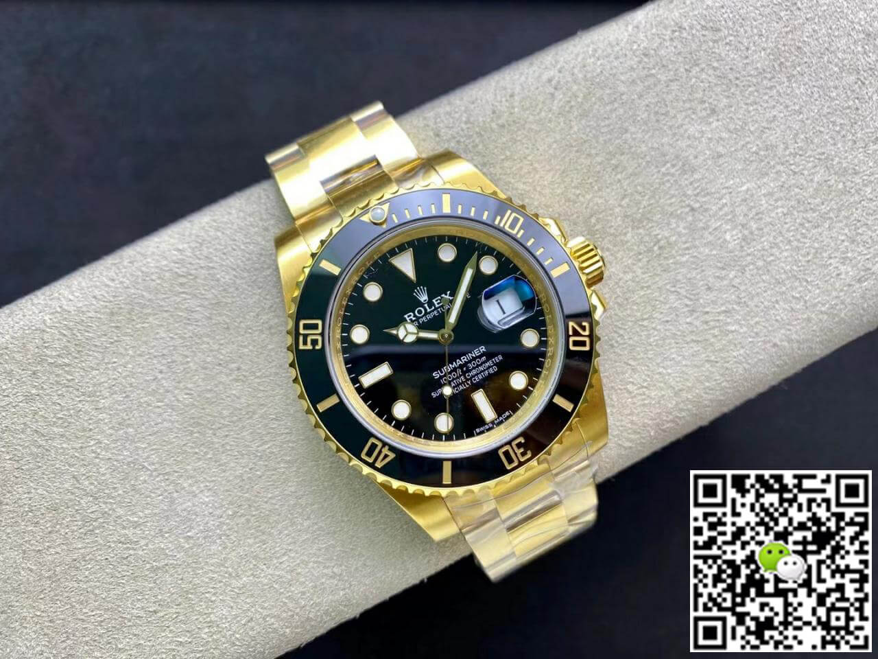 Rolex Submariner 116618LN-97208 VS Factory Yellow Gold Black Dial