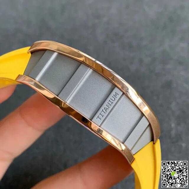Richard Mille RM011 KV Factory Titanium Yellow Rubber Strap