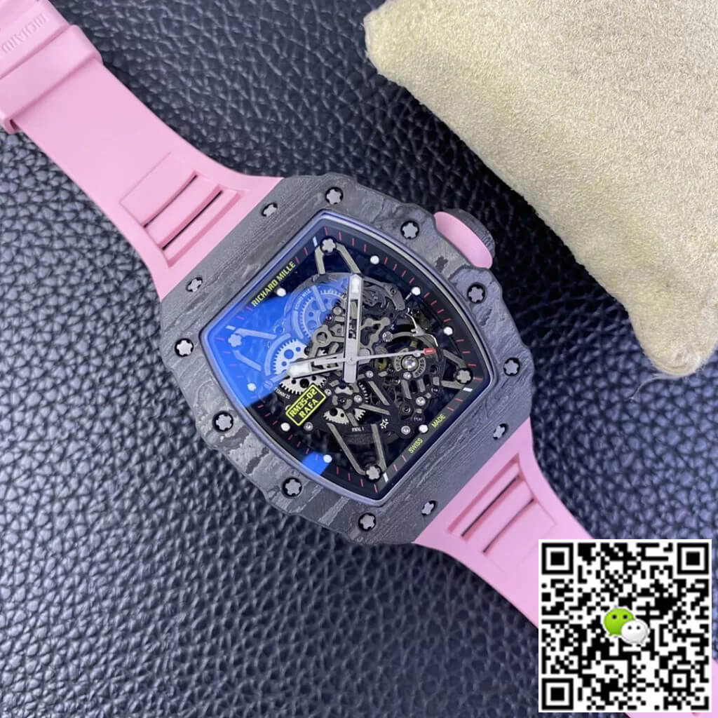 Richard Mille RM35-02 T+ Factory Carbon Fiber Case Pink Strap