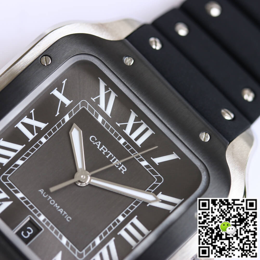 Cartier Santos WSSA0037 GF Factory V2 Black Rubber Strap