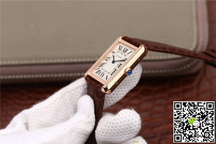 Cartier Tank WT200005 K11 Factory Rose Gold Diamonds