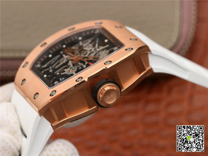 Richard Mille RM035 Americas KV Factory Rose Gold White Strap