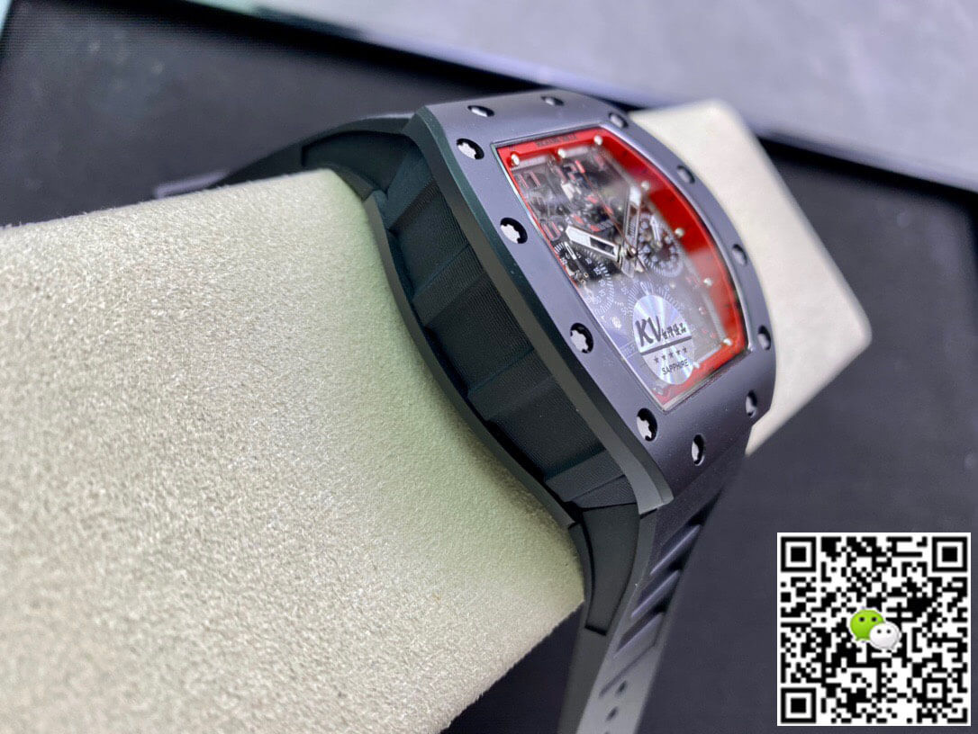 Richard Mille RM011 KV Factory Ceramic Black Rubber Strap