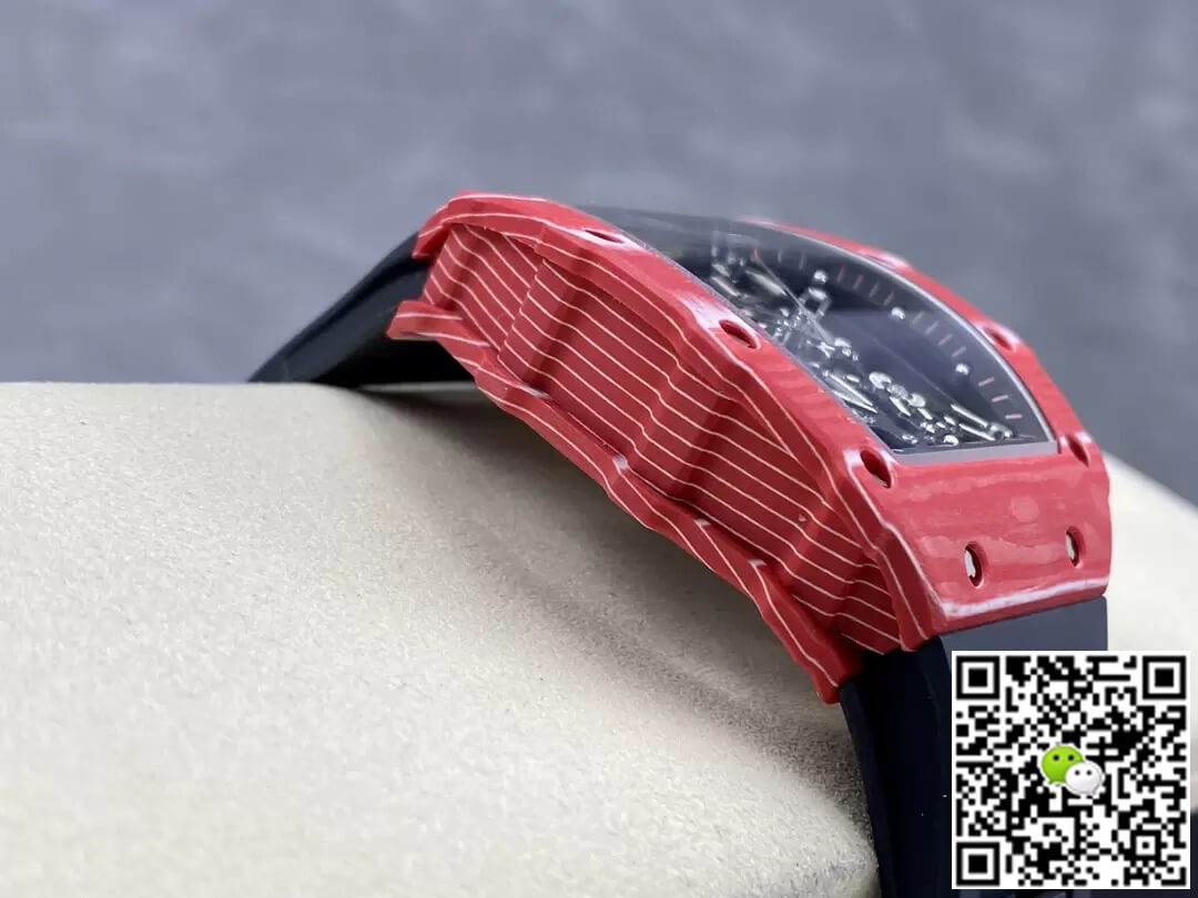 Richard Mille RM35-02 T+ Factory Red Carbon Fiber Case Black Rubber Strap