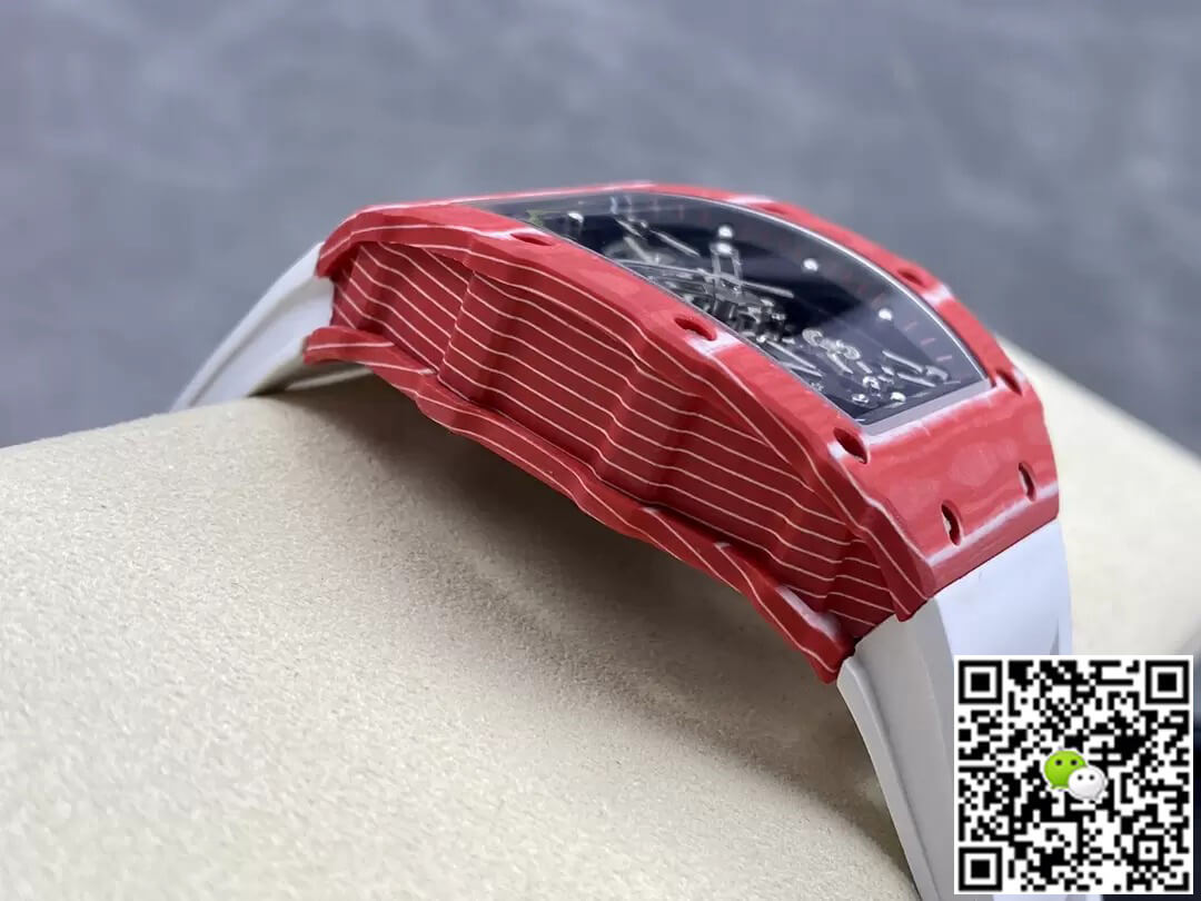 Richard Mille RM35-02 T+ Factory Carbon Fiber Case White Rubber Strap