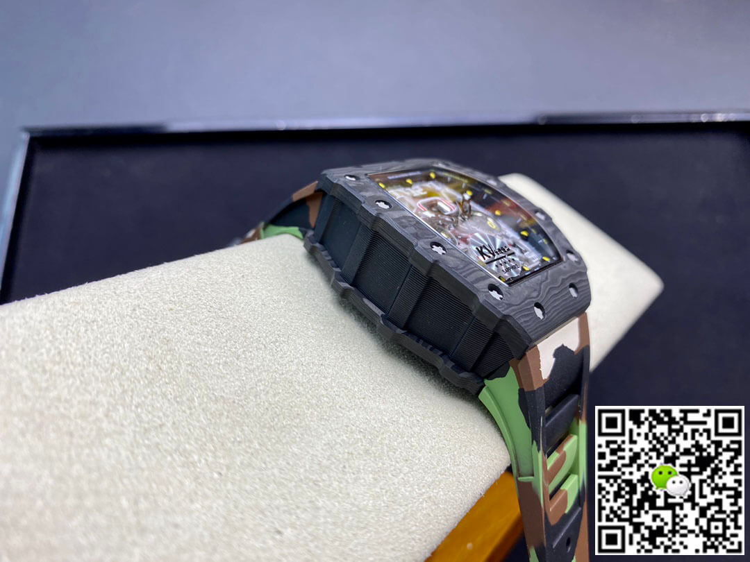 Richard Mille RM-011 KV Factory V2 Carbon Fiber Camo Rubber Strap