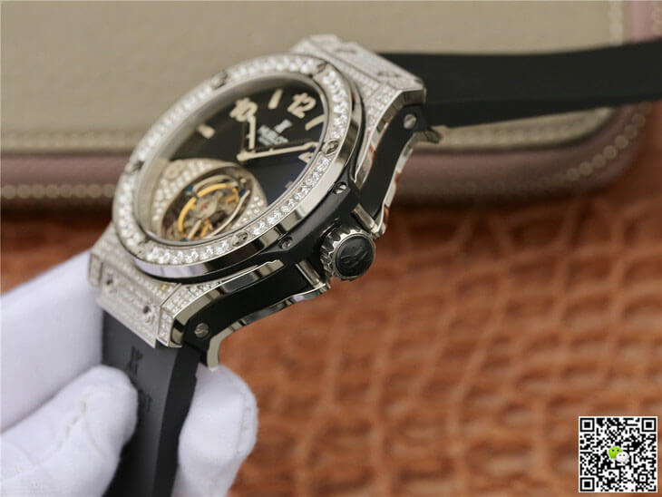 Hublot Big Bang Tourbillon Stainless Steel Diamond Black Dial