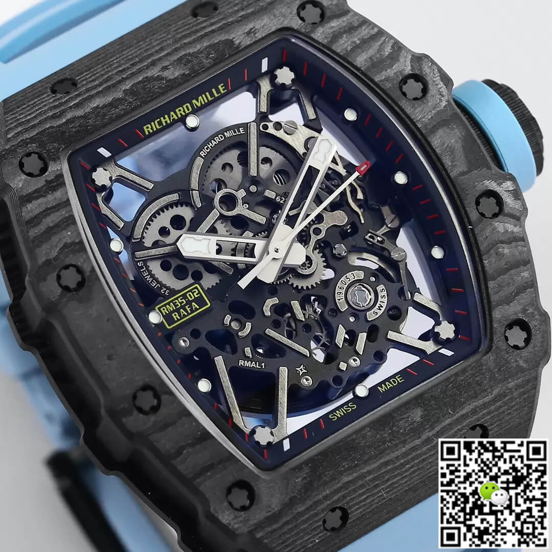 Richard Mille RM35-02 BBR Factory Blue Rubber Strap