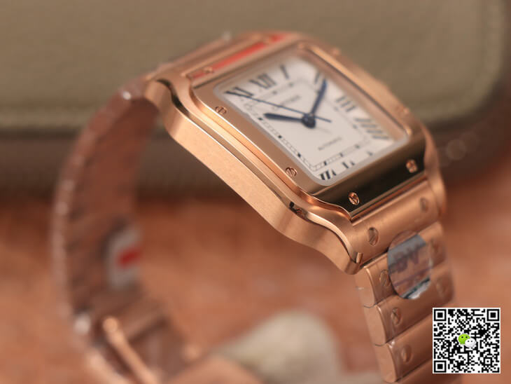Cartier De Santos WSSA0010 BV Factory 18K Rose Gold White Dial