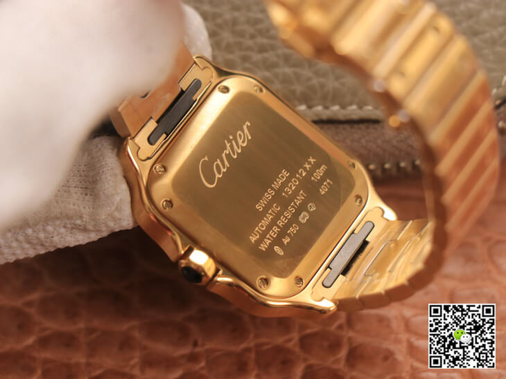Cartier De Santos WSSA0010 BV Factory 18K Gold White Dial