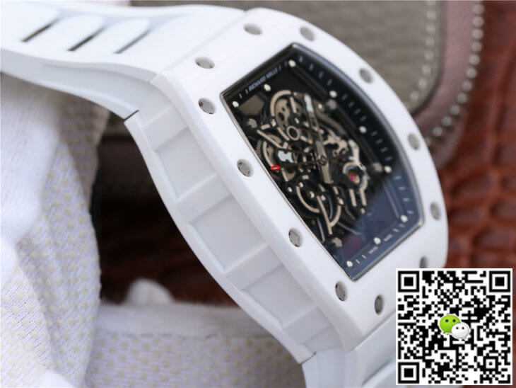 Richard Mille RM055 KV Factory Ceramic White Rubber Strap