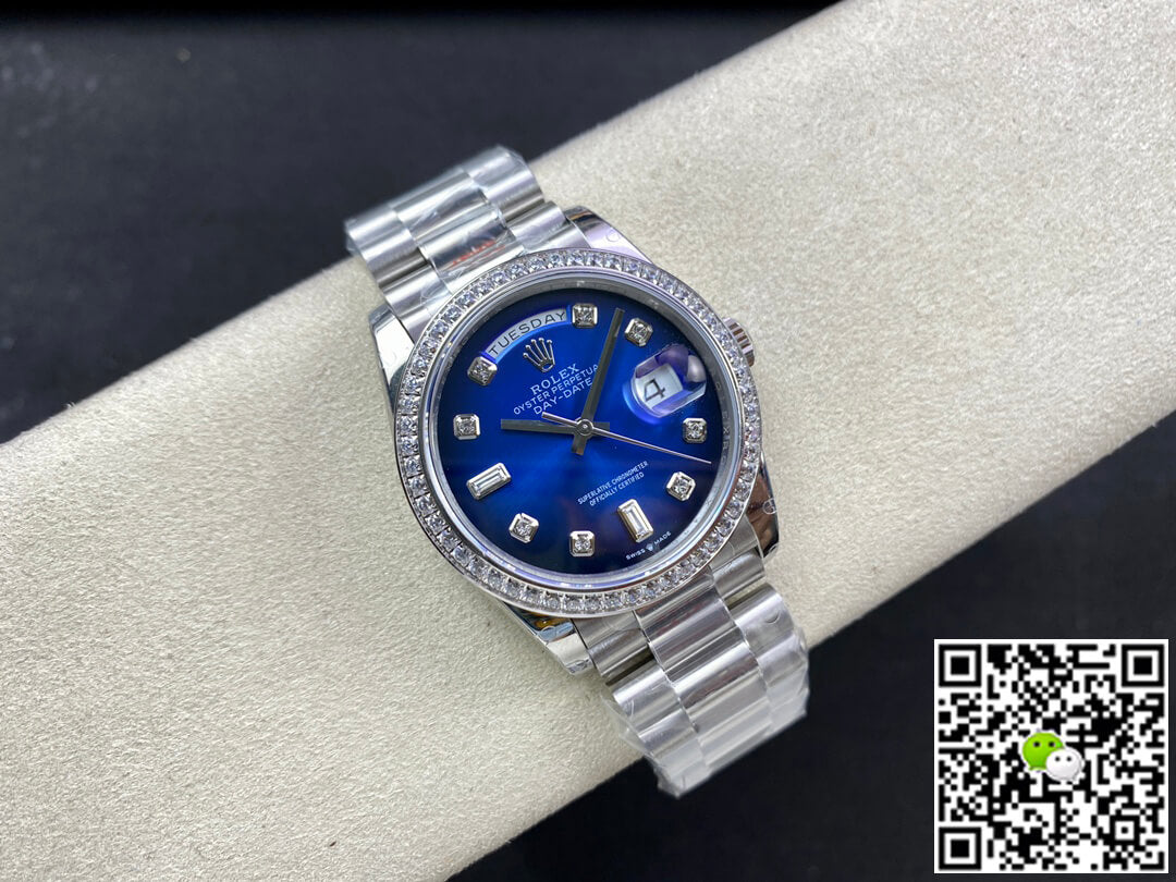 Rolex Day Date M128396TBR-0008 36MM GM Factory Diamond Blue Dial