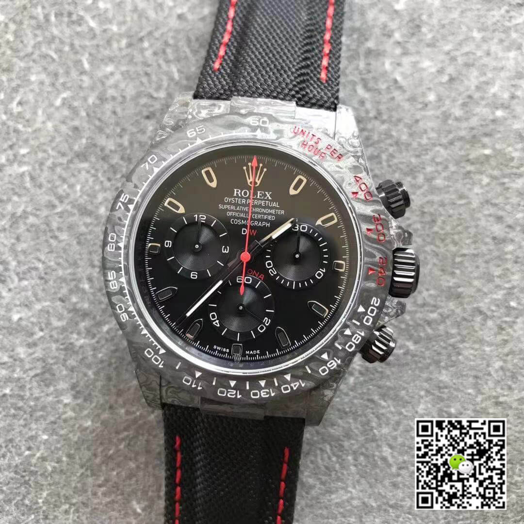 Rolex Daytona Cosmograph Carbon Fiber Diw Customized Version Noob Factory Black Dial