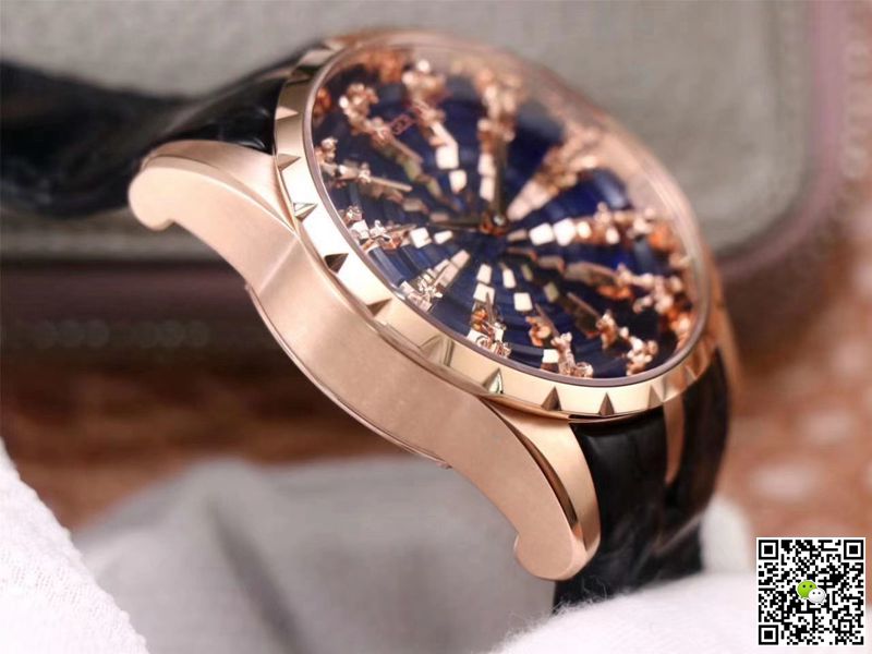 Roger Dubuis Excalibur RDDBEX0684 ZZ Factory Rose Gold Blue Dial