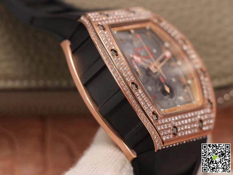 Richard Mille RM011 RG/5423 Felipe Massa KV Factory Rose Gold Diamond Bezel