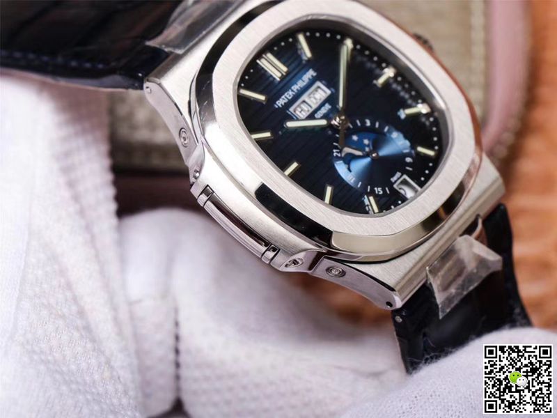 PF Factory Patek Philippe Nautilus 5726/1A-014 Moonphase Black Leather Strap