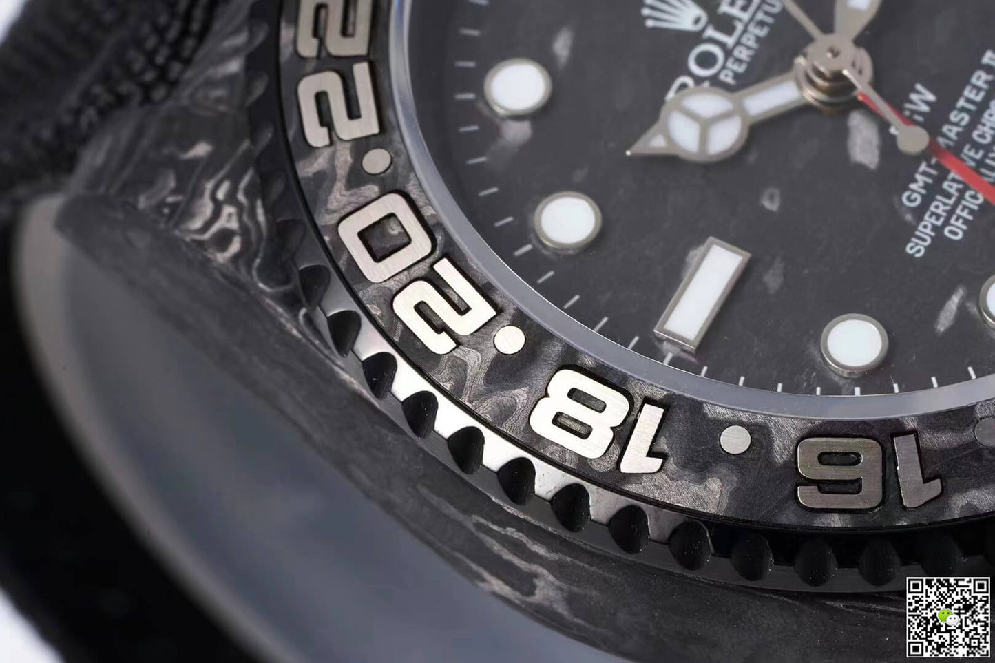 Rolex GMT-MASTER II Diw Carbon Fiber Black Fabric Strap