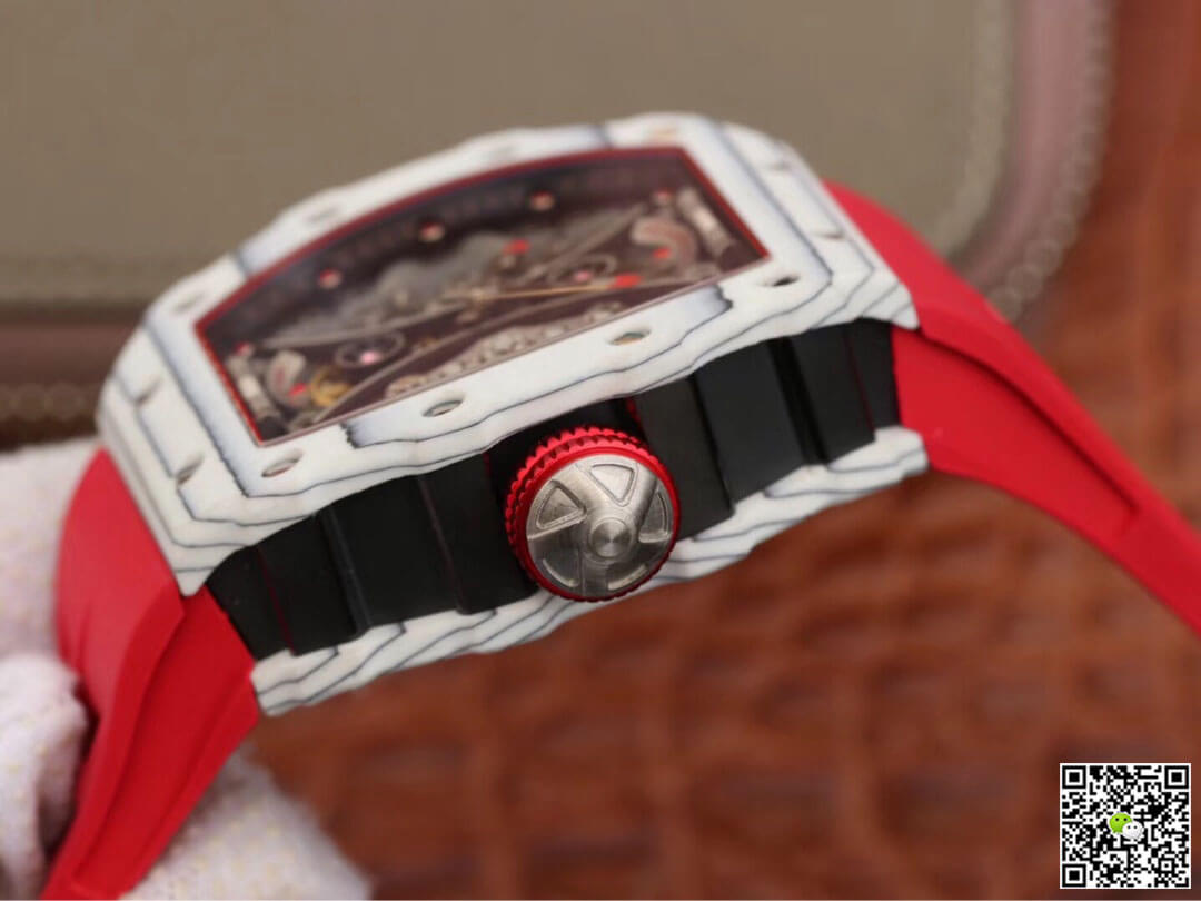 Richard Mille RM53-01 KV Factory White TPT Carbon Fiber Red Strap