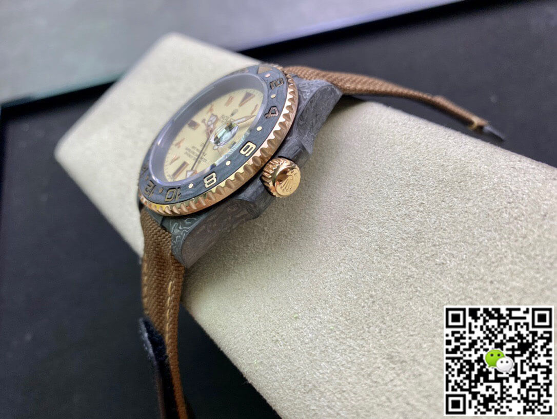 Rolex GMT-MASTER II Diw Carbon Fiber Brown Fabric Strap