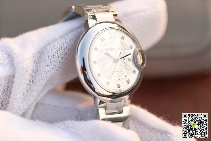 Ballon Bleu De Cartier WE902074 V6 Factory Diamond Silverr Dial