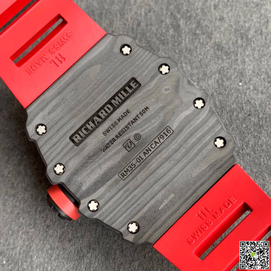Richard Mille RM35-01 KV Factory Carbon Fiber Red Strap