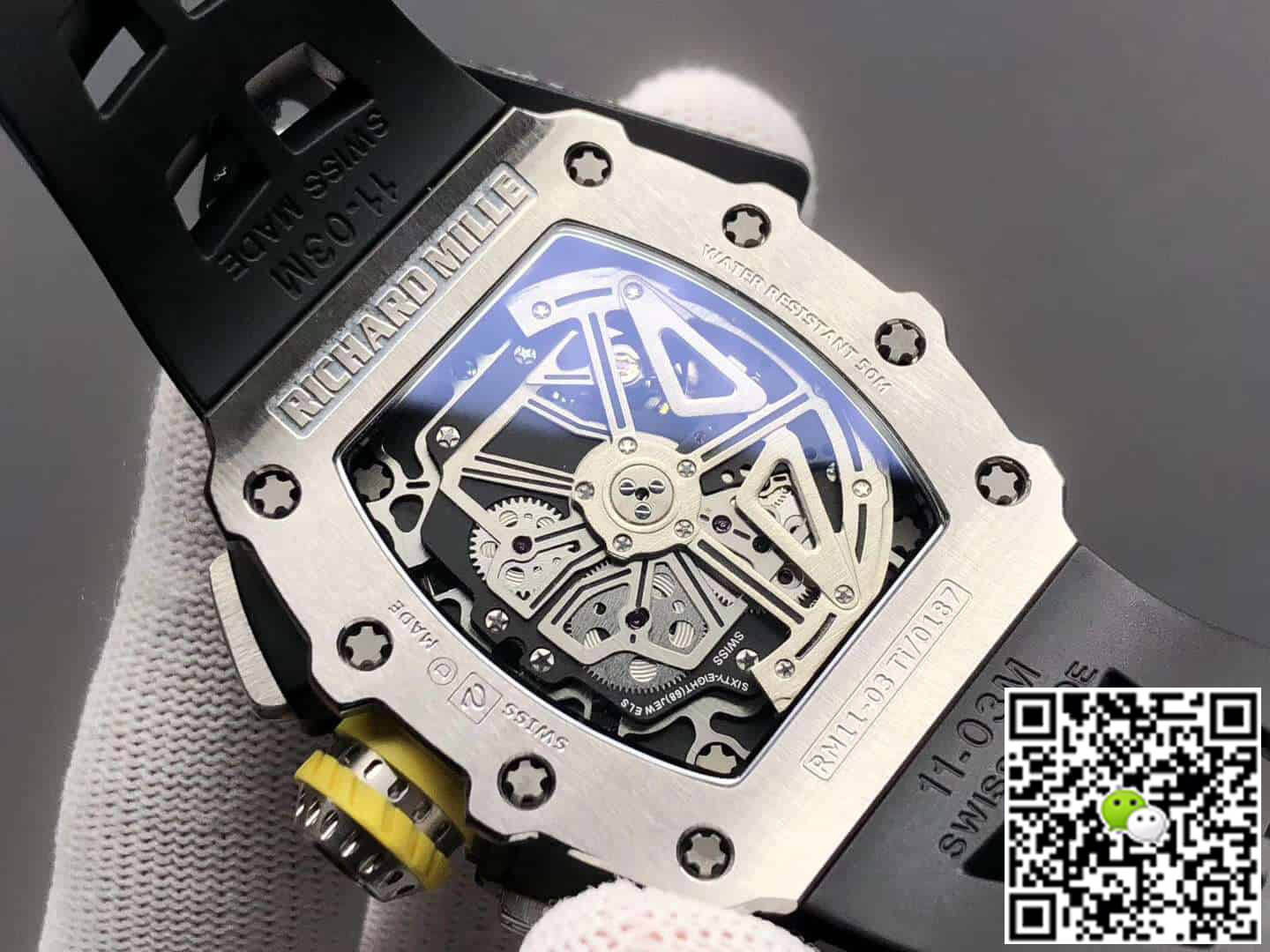 Richard Mille RM11-03 KV Factory Titanium Case Rubber Strap