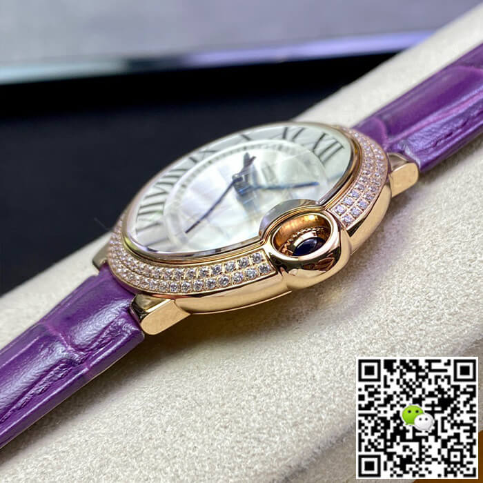Ballon Bleu De Cartier 36MM WJBB0009 3K Factory Purple Leather Strap