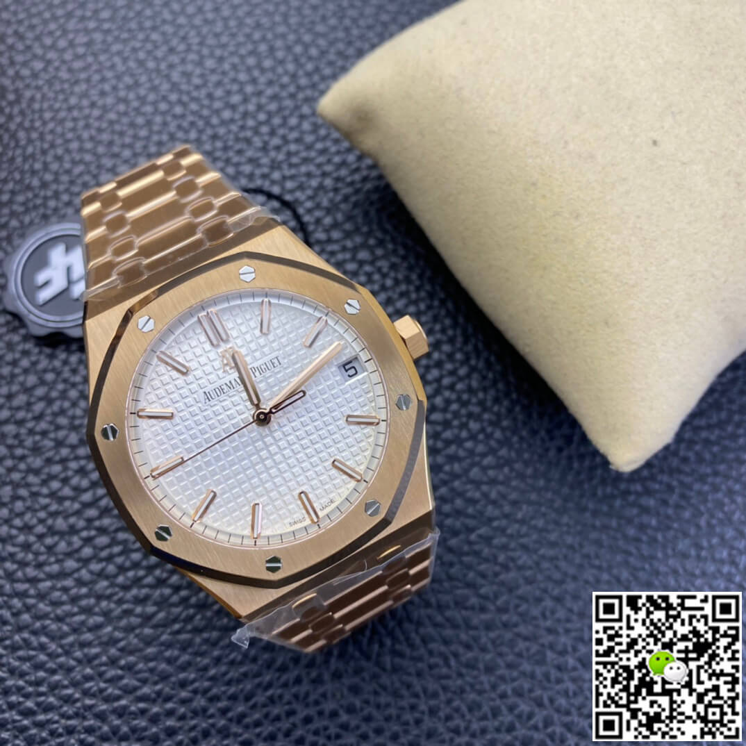 Audemars Piguet Royal Oak 15500 ZF Factory Rose Gold Version White Dial