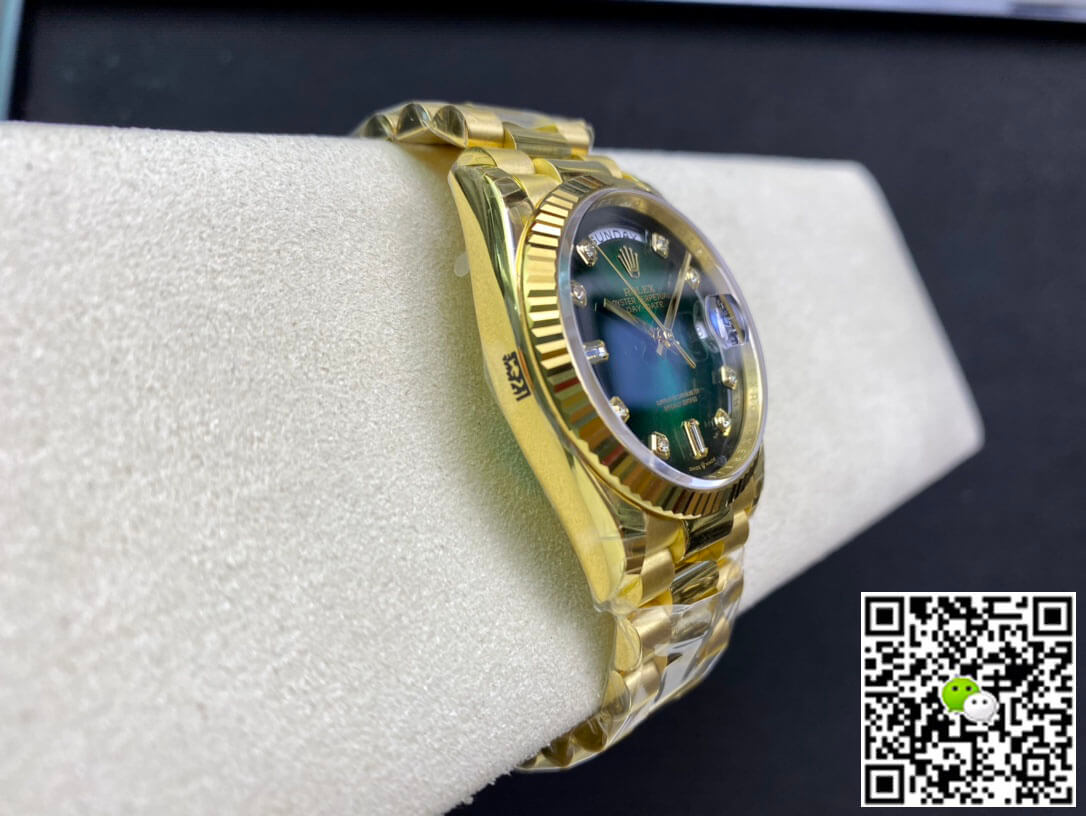 Rolex Day-Date M128238-0069 Yellow Gold EW Factory Gradual Green Dial