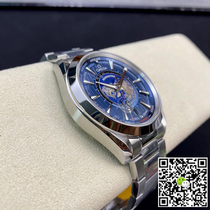 Omega Seamaster Aqua Terra GMT Worldtimer 220.10.43.22.03.001 VS Factory Blue Dial