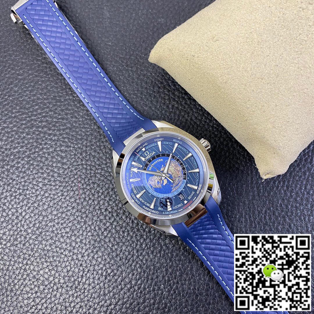 Omega Seamaster Aqua Terra GMT Worldtimer 220.12.43.22.03.001 VS Factory Blue Dial