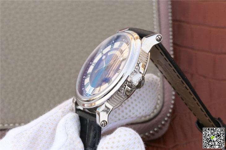Breguet Marine 5817 Blue Dial Cowhide Strap