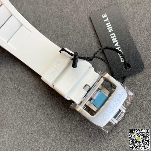 Richard Mille RM055 KV Factory V2 White Ceramic Case Rubber Strap