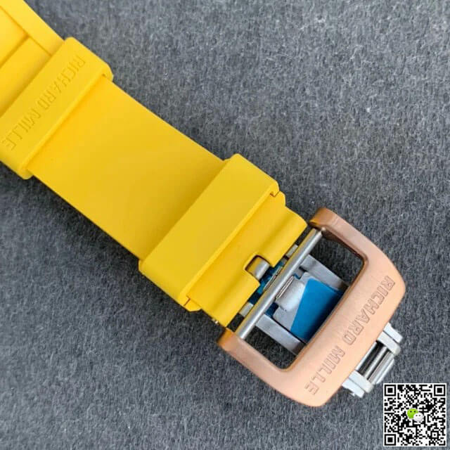 Richard Mille RM011 KV Factory Titanium Yellow Rubber Strap