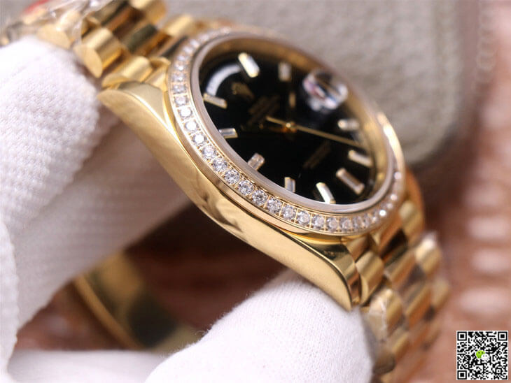 Rolex Day-Date M228348RBR-0001 EW Factory Yellow Gold Black Dial