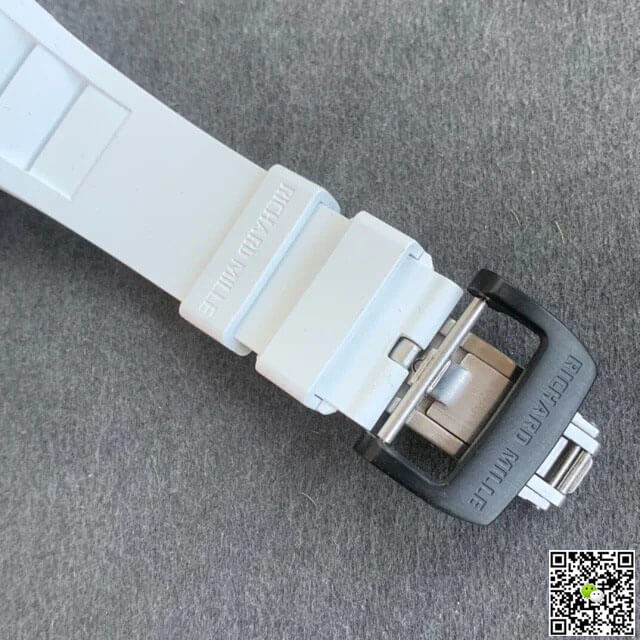 Richard Mille RM35-02 KV Factory V3 Carbon Fiber White Rubber Strap