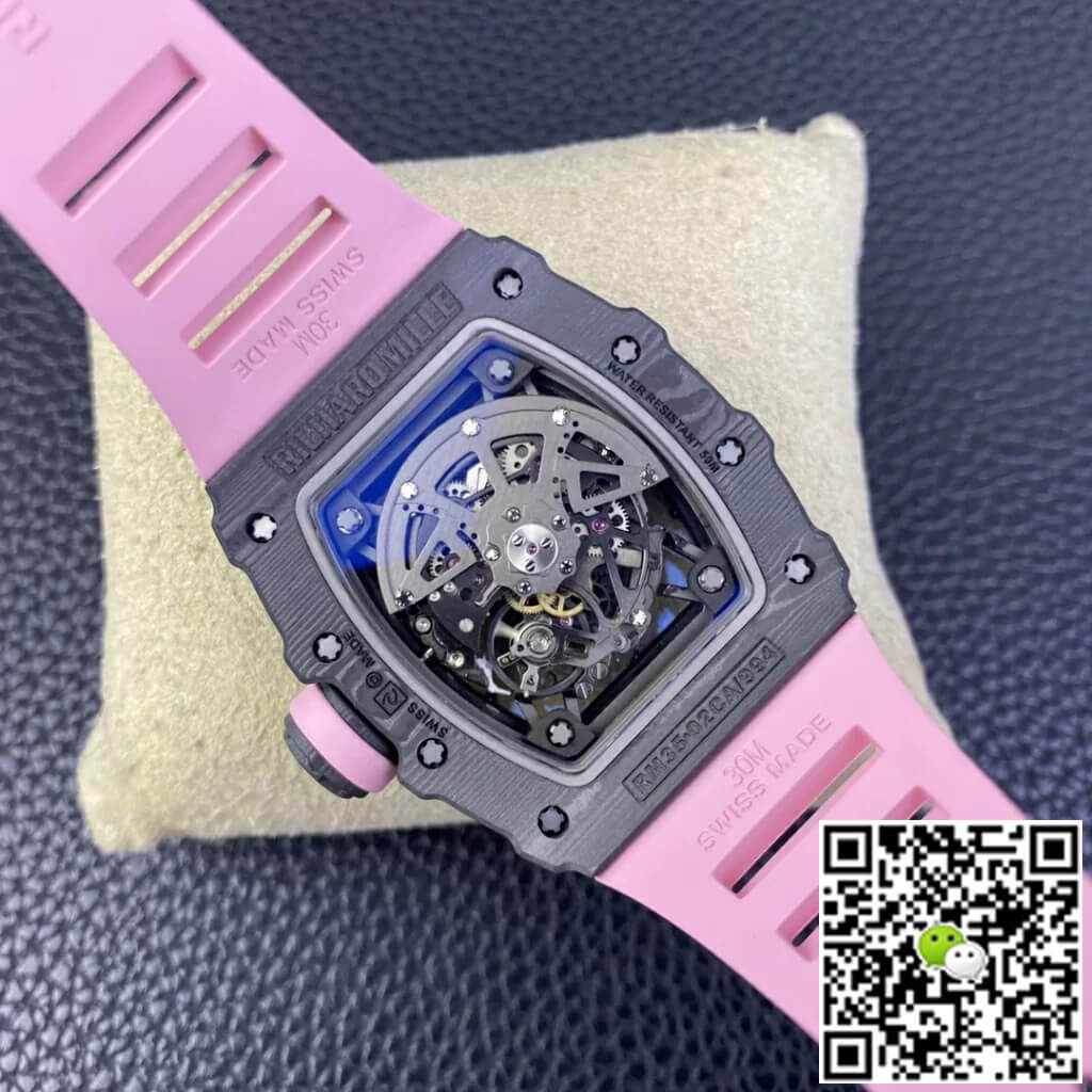 Richard Mille RM35-02 T+ Factory Carbon Fiber Case Pink Strap