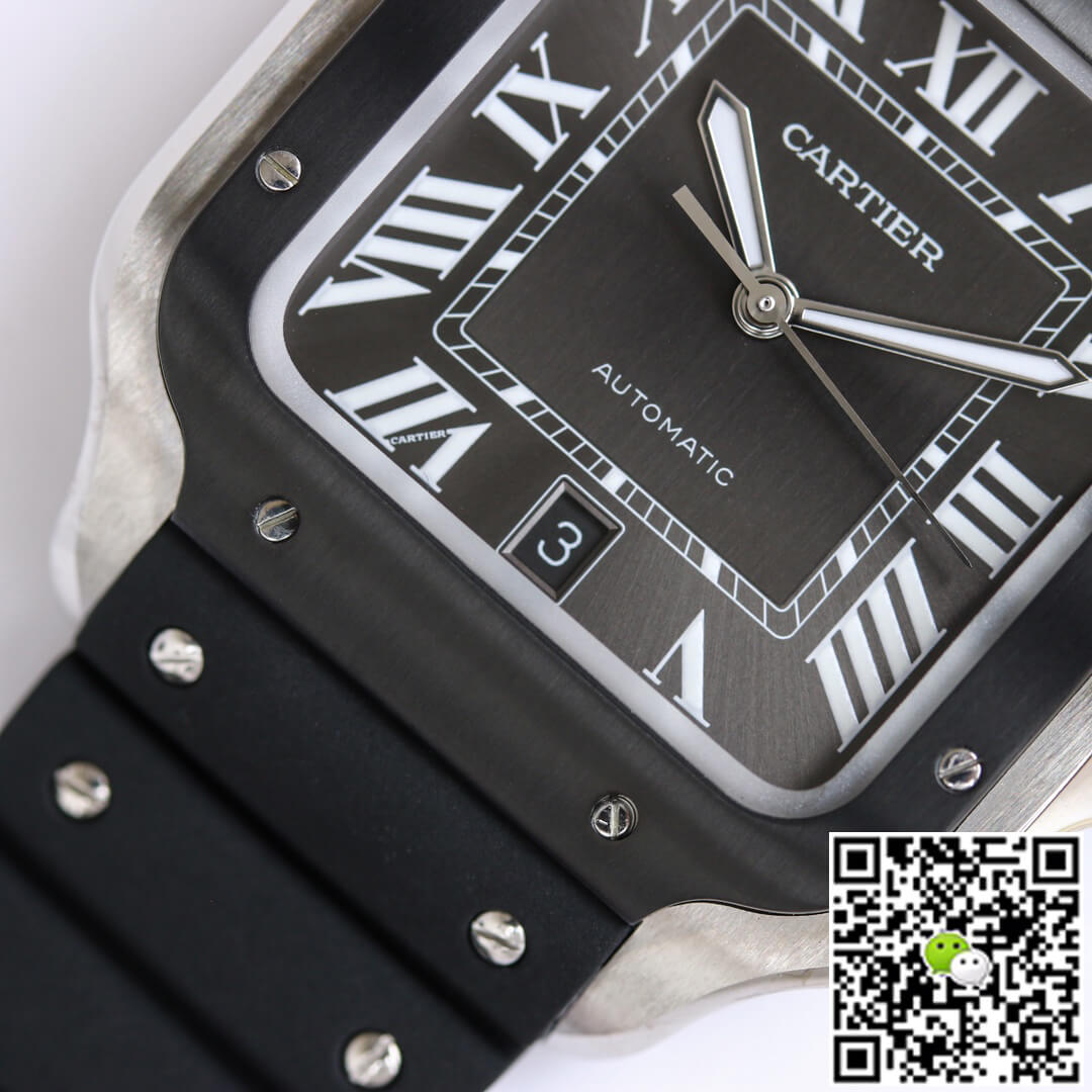 Cartier Santos WSSA0037 GF Factory V2 Black Rubber Strap