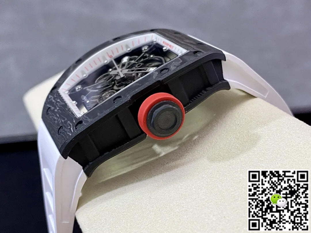 Richard Mille RM-055 BBR Factory Carbon Fiber White Strap