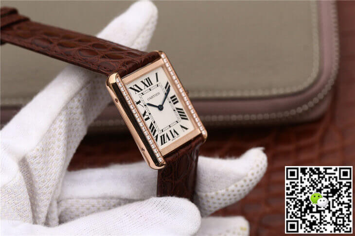 Cartier Tank WT200005 K11 Factory Rose Gold Diamonds