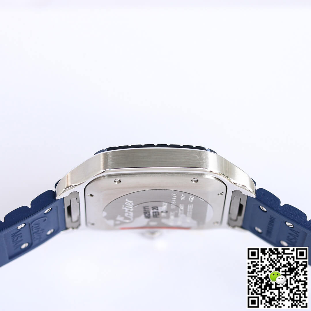 Santos De Cartier GF Factory Blue Rubber Strap