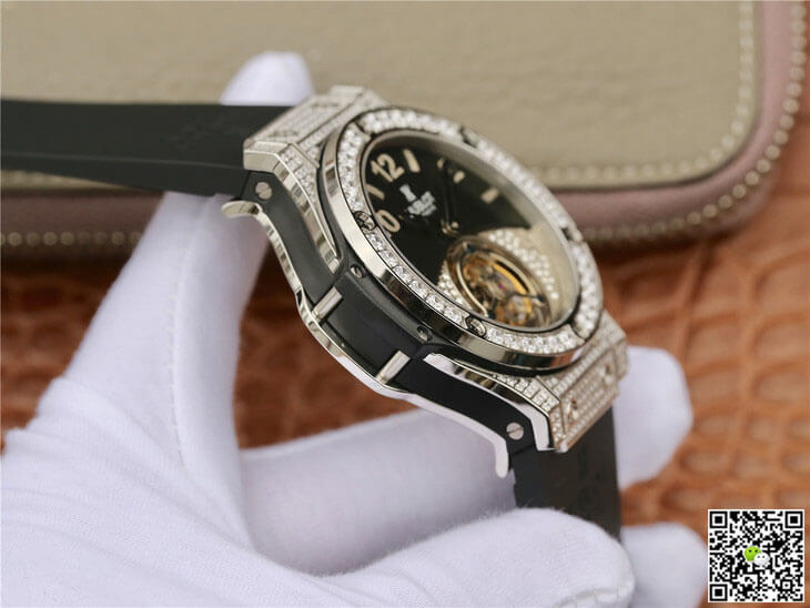Hublot Big Bang Tourbillon Stainless Steel Diamond Black Dial