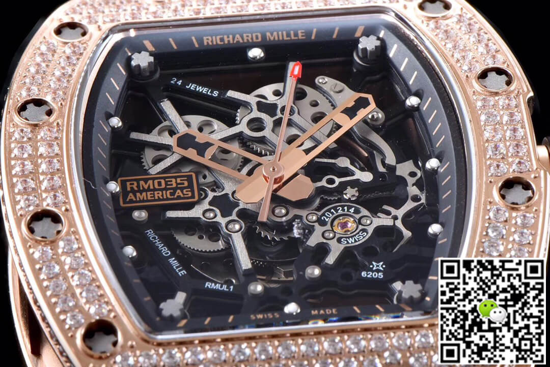 Richard Mille RM035 Americas KV Factory Rose Gold Diamond Case