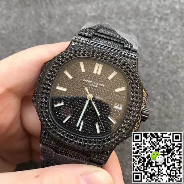 Patek Philippe Nautilus 5719/10G-010 PPF Factory Full Diamond Black Dial