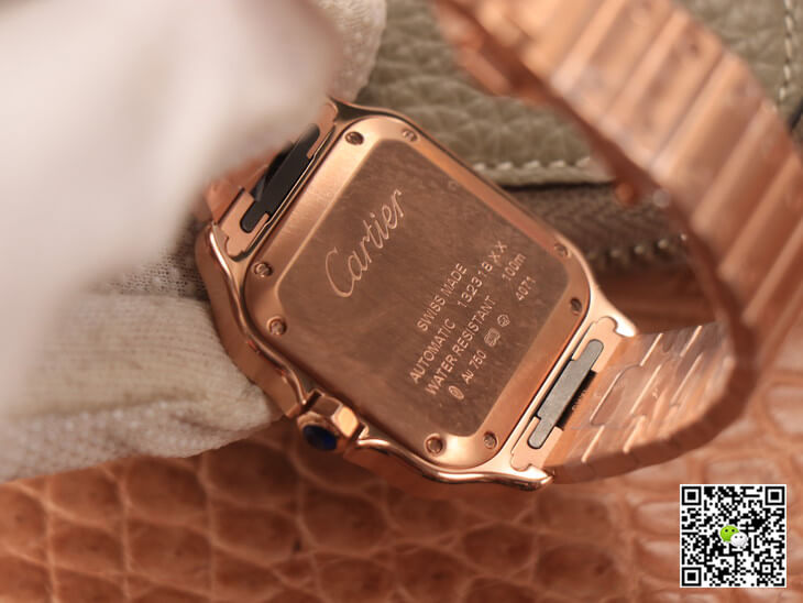 Cartier De Santos WSSA0010 BV Factory 18K Rose Gold White Dial