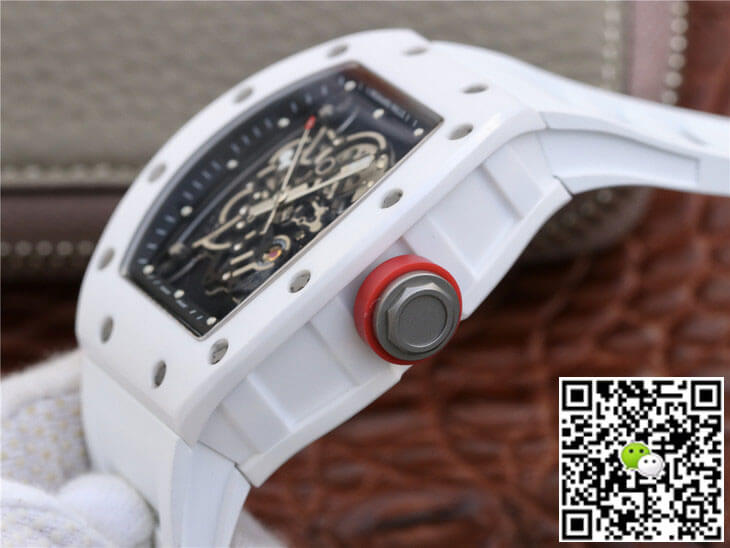 Richard Mille RM055 KV Factory Ceramic White Rubber Strap