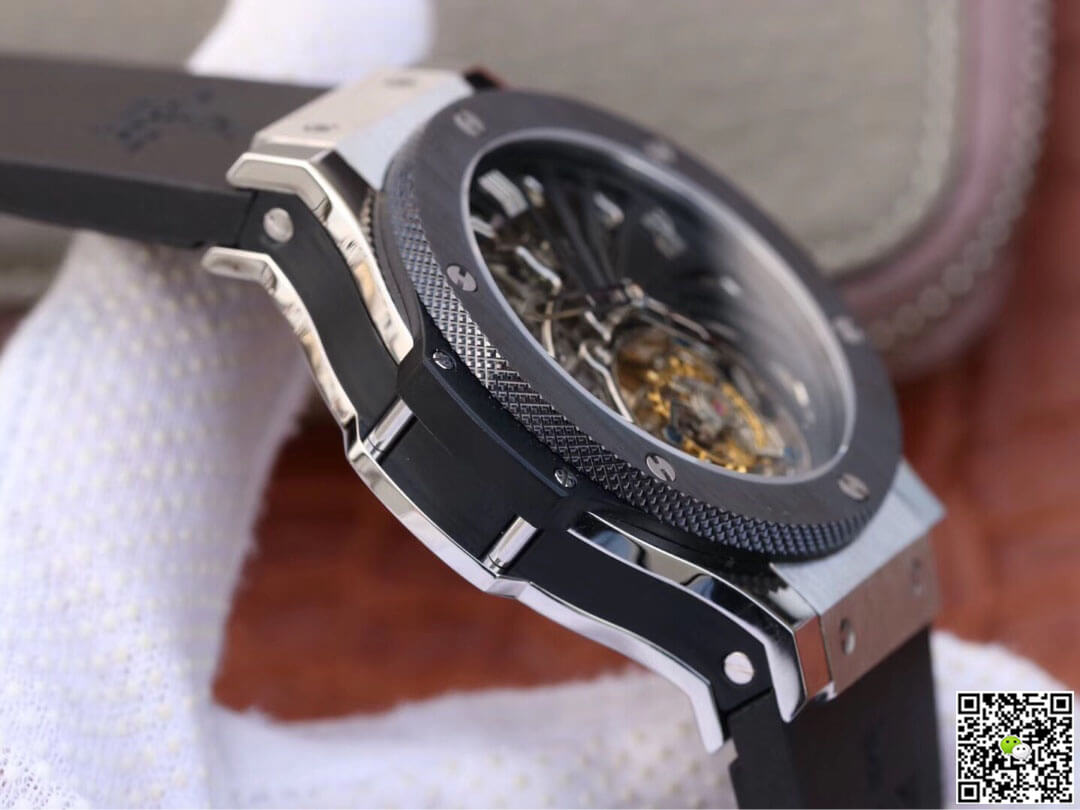 Hublot Big Bang Hollow Tourbillon Ceramic Bezel Skeleton Dial